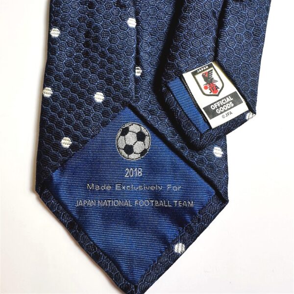 3691-Caravat-DUNHILL for Japan football team 2018 silk tie 8.3cm-Khá mới6