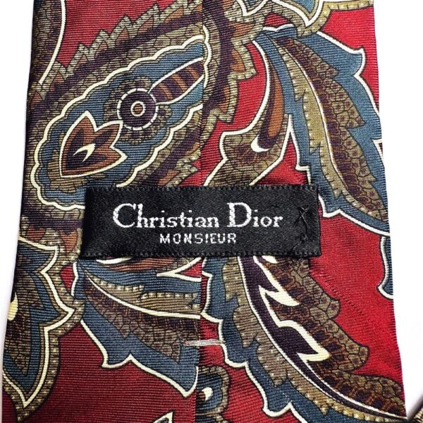 3675-Caravat-CHRISTIAN DIOR Monsieur vintage silk tie-Khá mới6