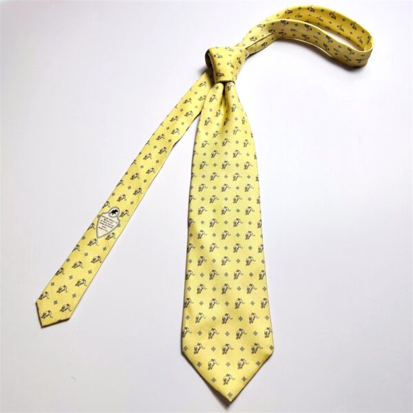 3765-Caravat-HUNTING WORLD Italy silk tie 9.5cm-Gần như mới1