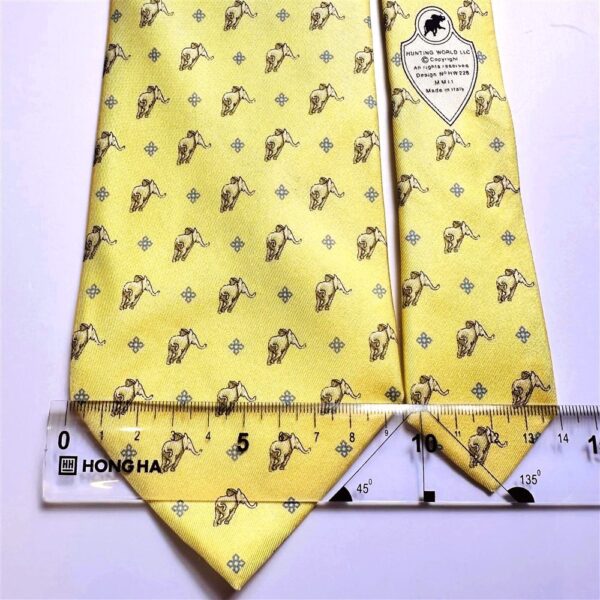 3765-Caravat-HUNTING WORLD Italy silk tie 9.5cm-Gần như mới3