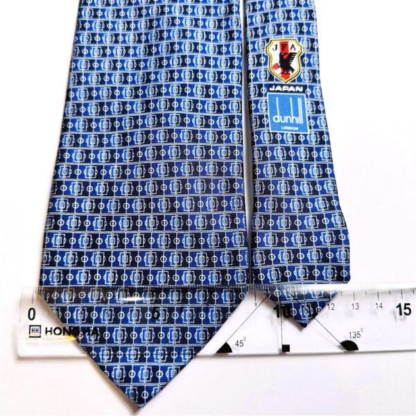 3698-Caravat-DUNHILL for Japan football team 2009 silk tie 8.3cm-Khá mới3