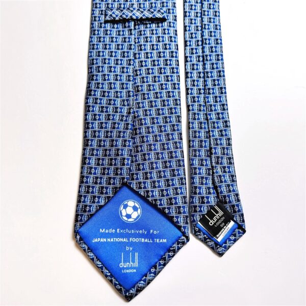 3698-Caravat-DUNHILL for Japan football team 2009 silk tie 8.3cm-Khá mới5