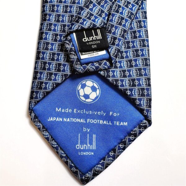 3698-Caravat-DUNHILL for Japan football team 2009 silk tie 8.3cm-Khá mới6