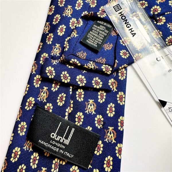 3697-Caravat-DUNHILL London silk tie 8cm-Gần như mới7