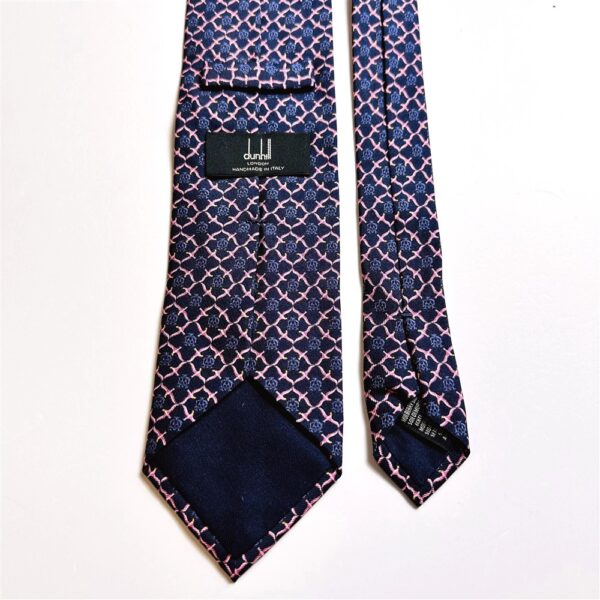 3702-Caravat-DUNHILL London silk tie 8cm-Gần như mới5