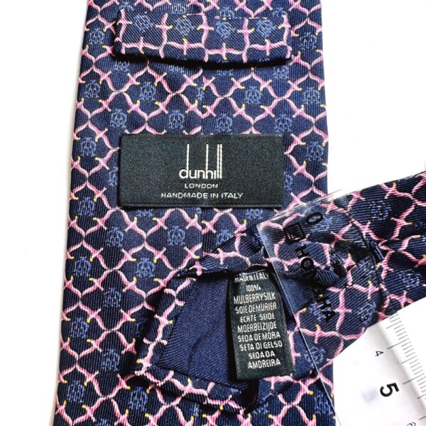 3702-Caravat-DUNHILL London silk tie 8cm-Gần như mới6