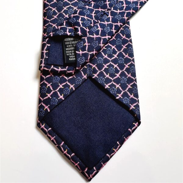 3702-Caravat-DUNHILL London silk tie 8cm-Gần như mới7