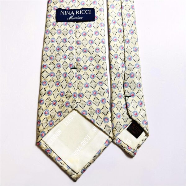 3740-Caravat-NINA RICCI Monsieur silk tie 9.0cm-Gần như mới4