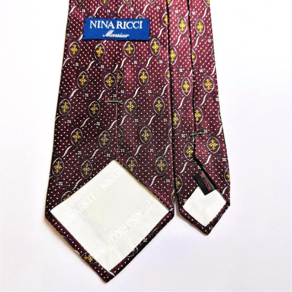 3742-Caravat-NINA RICCI Monsieur silk tie 9cm-Gần như mới4