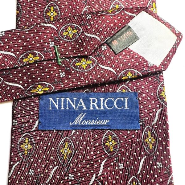 3742-Caravat-NINA RICCI Monsieur silk tie 9cm-Gần như mới6