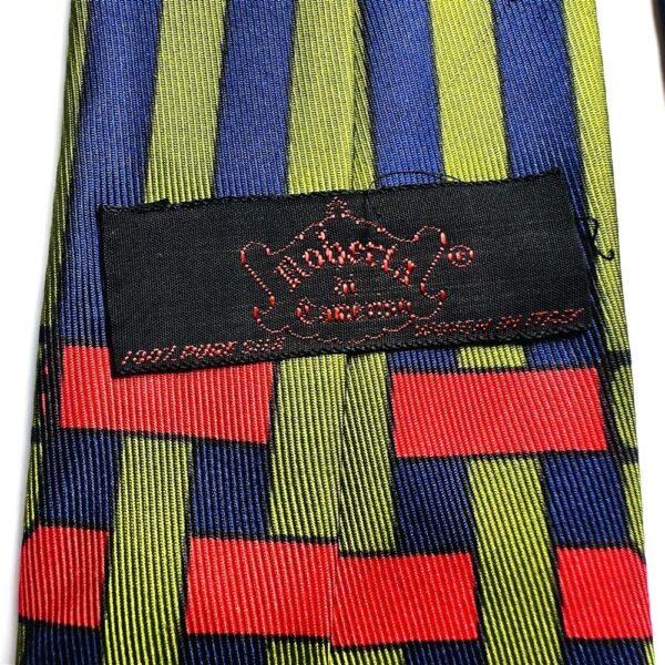 3768-Caravat-ROBERTA DI CAMERINO Italy silk tie 7.8cm-Gần như mới6