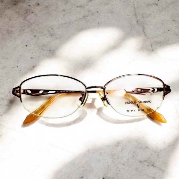 6756-Gọng kính nữ-RUDOLPH VALENTINO RV 944 half rim eyeglasses frame-Mới/chưa sử dụng0