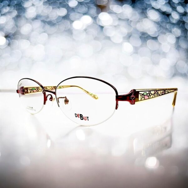 6762-Gọng kính nữ-DEBUT half rim eyeglasses frame-Mới/chưa sử dụng0